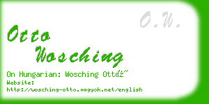 otto wosching business card